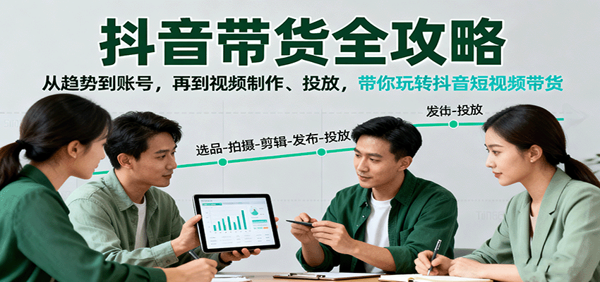 抖音带货全攻略：从趋势到账号，再到视频制作、投放，带你玩转抖音短视频带货-皓哥创业笔记