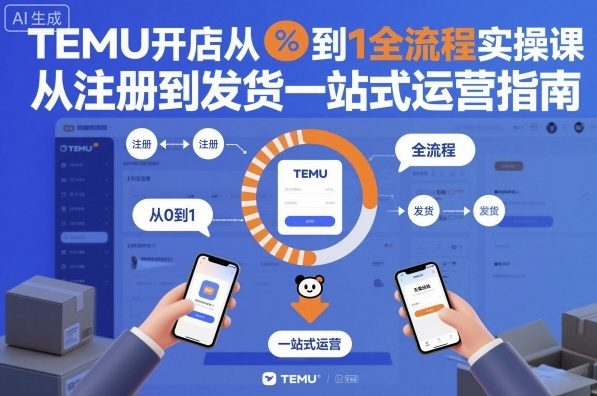 TEMU开店从0到1全流程实操课，从注册到发货一站式运营指南-皓哥创业笔记
