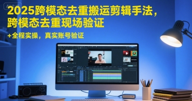 2025跨模态去重搬运剪辑手法，跨模态去重现场验证 +全程实操，真实账号验证-皓哥创业笔记