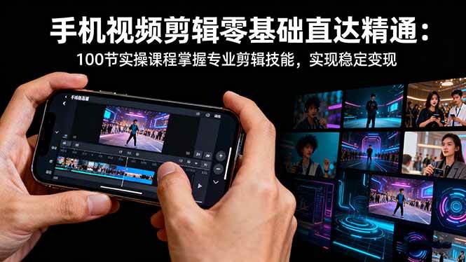 （16466期）手机视频剪辑零基础直达精通：100节实操课程掌握专业剪辑技能，实现稳…-皓哥创业笔记