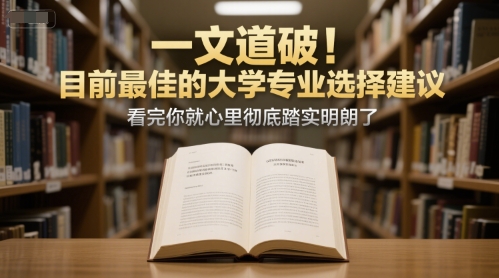 付费文章：一文道破！目前最佳的大学专业选择建议，看完你就心里彻底踏实明朗了-皓哥创业笔记
