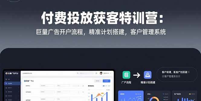 （15426期）付费投放获客特训营：巨量广告开户流程，精准计划搭建，客户管理系统-皓哥创业笔记