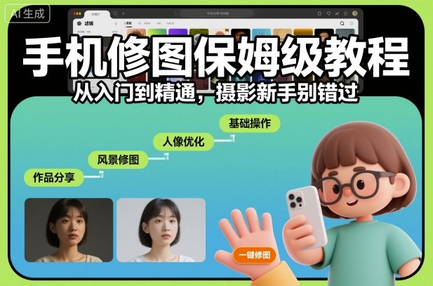 手机修图保姆级教程，从入门到精通，摄影新手别错过-皓哥创业笔记