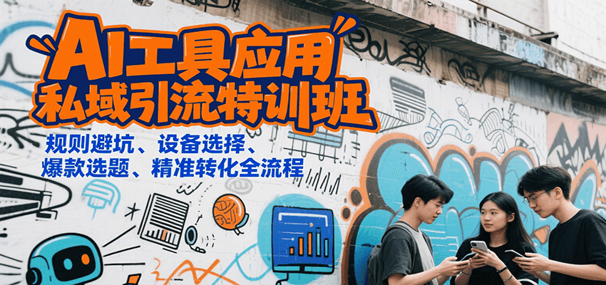 AI工具应用私域引流特训班，规则避坑、设备选择、爆款选题、精准转化全流程-皓哥创业笔记