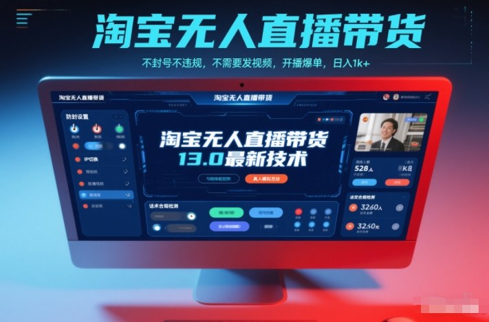 淘宝无人直播带货13.0最新技术，不封号不违规，不需要发视频，开播爆单，日入1k+【揭秘】-皓哥创业笔记