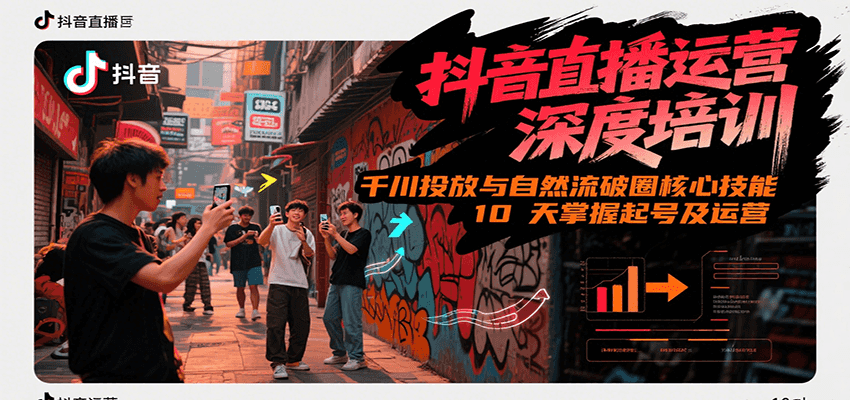 抖音直播运营深度培训，千川投放与自然流核心技能，10天掌握起号及运营(6-7月新课)-皓哥创业笔记