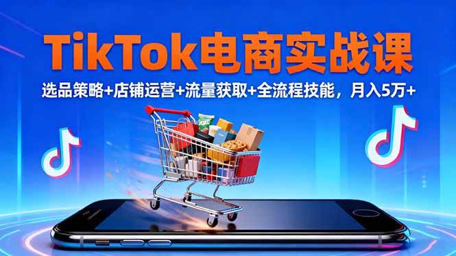（16422期）TikTok电商实战课10月，选品策略+店铺运营+流量获取+全流程技能，月入5万+-皓哥创业笔记