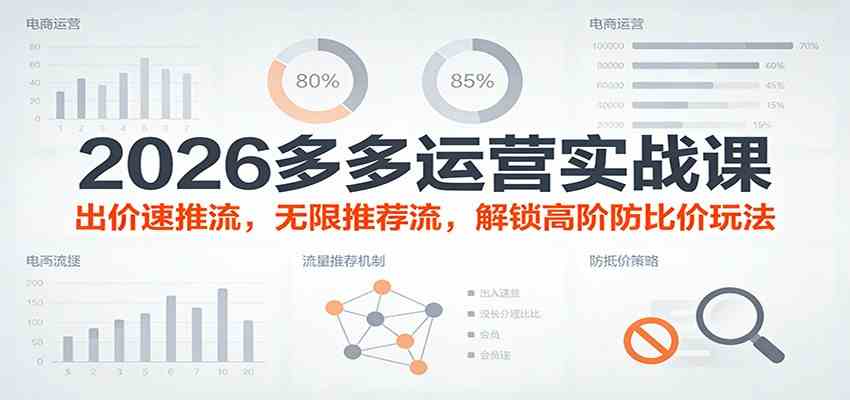 2026多多运营实战课：出价速推流，无限推荐流，解锁高阶防比价玩法（更新）-皓哥创业笔记