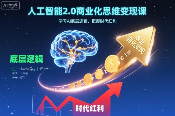 人工智能2.0商业化思维变现课，学习AI底层逻辑，把握时代红利-皓哥创业笔记