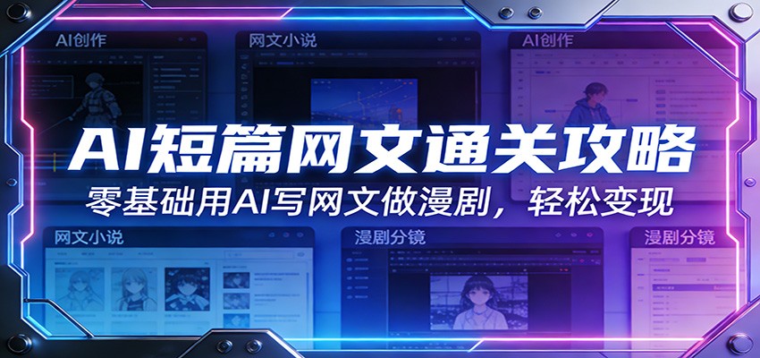 AI短篇网文通关攻略：零基础用AI写网文做漫剧，轻松变现-皓哥创业笔记