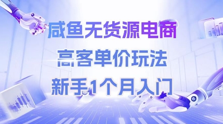 咸鱼无货源电商,高客单价玩法,新手1个月入门-皓哥创业笔记
