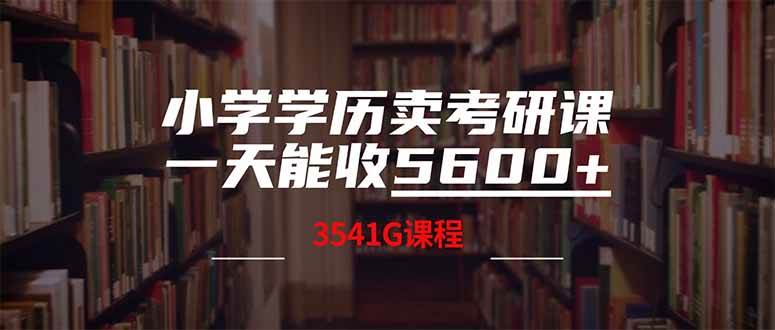 （14561期）小学学历卖考研课程，一天收5600（附3580G考研合集）-皓哥创业笔记
