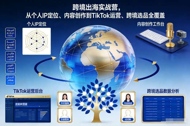 跨境出海实战营，从个人IP定位、内容创作到TikTok运营、跨境选品全覆盖-皓哥创业笔记