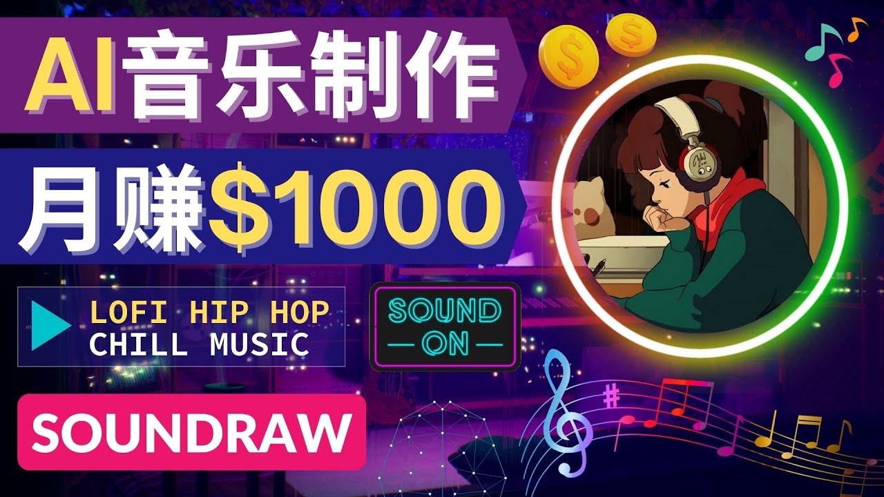 （4251期）无需任何音乐基础： 使用AI软件制作Lofi Hip Hop Chill Music 月赚1000美元-皓哥创业笔记