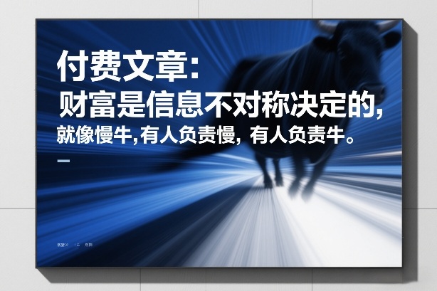 付费文章：财富是信息不对称决定的，就像慢牛，有人负责慢，有人负责牛-皓哥创业笔记