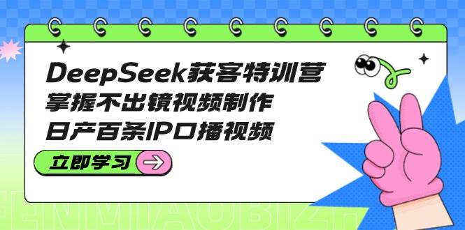 （14544期）DeepSeek获客特训营：掌握不出镜视频制作，日产百条IP口播视频-皓哥创业笔记