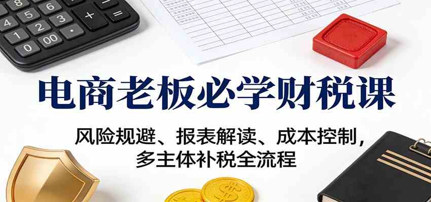 电商老板必学财税课：风险规避、报表解读、成本控制，多主体补税全流程-皓哥创业笔记