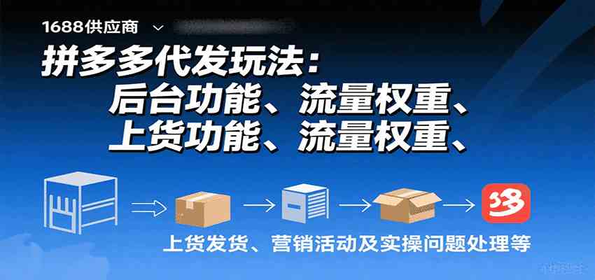 拼多多代发玩法：后台功能、流量权重、上货发货、营销活动及实操问题处理等-皓哥创业笔记