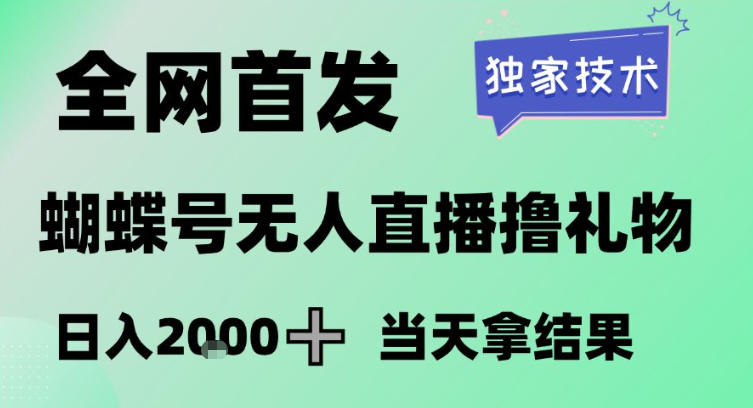 2026最新蝴蝶号无人直播掘金，独家技术，全网首发小白做了一个月收益3W，长期稳定可做【揭秘】-皓哥创业笔记