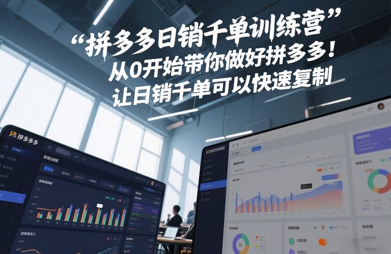 拼多多日销千单训练营，从0开始带你做好拼多多，让日销千单可以快速复制(更新26年2月)-皓哥创业笔记