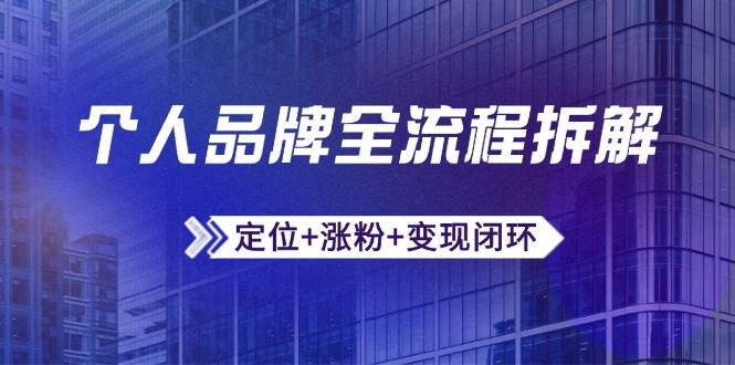 个人品牌全流程拆解：定位+涨粉+变现闭环，微信生态运营与资源整合-皓哥创业笔记