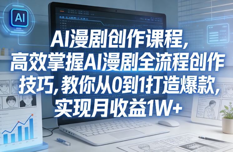 某社群AI漫剧创作课程，高效掌握AI漫剧全流程创作技巧，教你从0到1打造爆款，实现月收益1W+-皓哥创业笔记