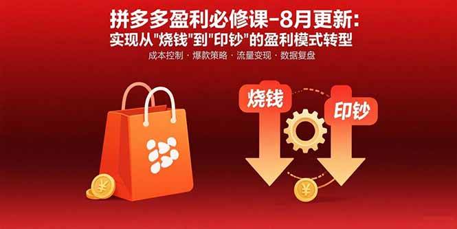 （15771期）拼多多盈利必修课-8月更新：突破运营瓶颈 实现从烧钱到印钞的盈利模式转型-皓哥创业笔记
