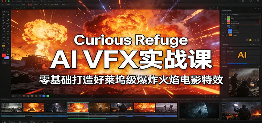 Curious Refuge AI VFX实战课，零基础打造好莱坞级爆炸火焰电影特效-皓哥创业笔记