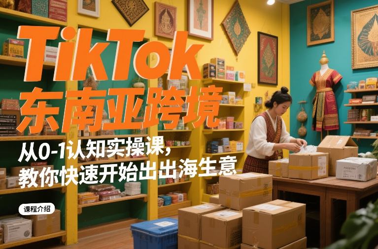 TikTok东南亚跨境从0-1认知实操课，教你快速开始出海生意-皓哥创业笔记