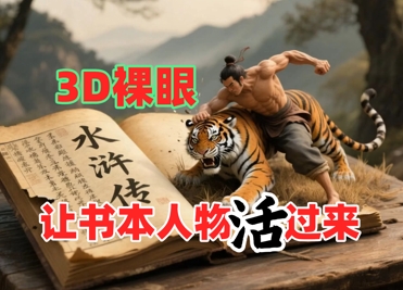书本人物裸眼3D视频，新的玩法，流量超猛，保姆级教程-皓哥创业笔记