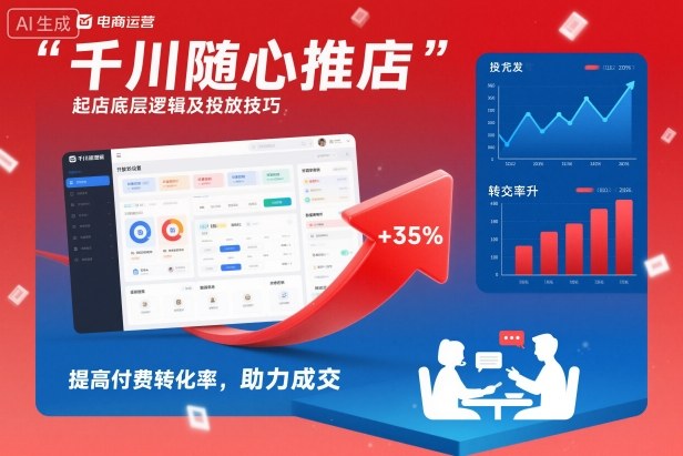 千川随心推起店底层逻辑及投放技巧,提高付费转化率,助力成交-皓哥创业笔记