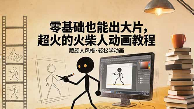 （17464期）零基础也能出大片，超火的火柴人动画教程（藏经人风格）-皓哥创业笔记