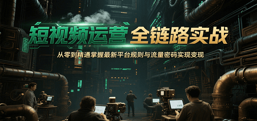 短视频运营全链路实战，从零到精通掌握最新平台规则与流量密码实现变现-皓哥创业笔记