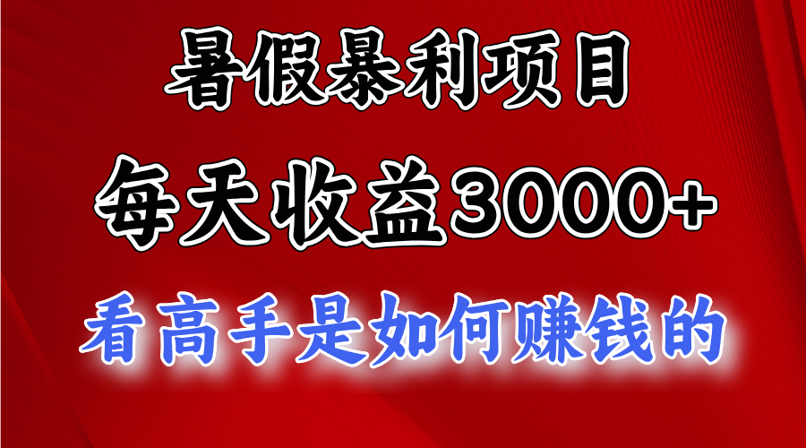 暑假暴力项目 1天收益3000+，视频号，快手，不露脸直播.次日结算-皓哥创业笔记