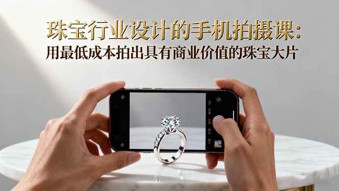 （16385期）珠宝行业设计的手机拍摄课：用最低成本拍出具有商业价值的珠宝大片！-皓哥创业笔记