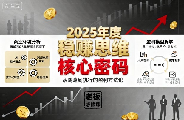 2025年度稳賺思维老板创业营，拆解2025年新商业环境下，企业实现持续盈利的核心密码-皓哥创业笔记