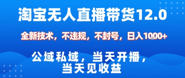 淘宝无人直播12.0，公域私域技术，不封号，不违规布局双十一流量风口，日入1k（独家技术）【揭秘】-皓哥创业笔记