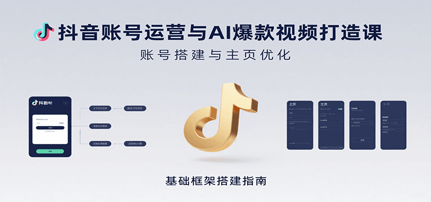 抖音账号运营与AI爆款视频打造课：含账号搭建、运营及多种AI特效视频制作方法-皓哥创业笔记