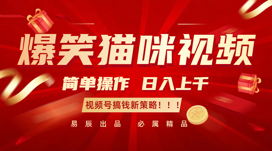 爆笑猫咪视频：简单操作，日入过千，视频号搞钱新策略！-皓哥创业笔记