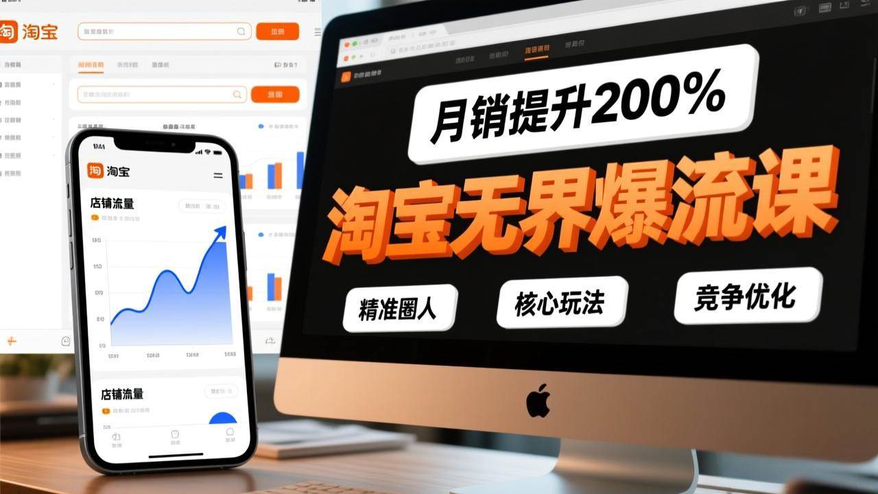 （17132期）淘宝无界爆流课，精准圈人、核心玩法、竞争优化，快速引爆店铺流量，月销提升200%-皓哥创业笔记
