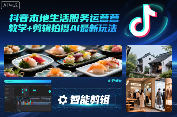 抖音本地生活服务运营教学+剪辑拍摄AI最新玩法-皓哥创业笔记