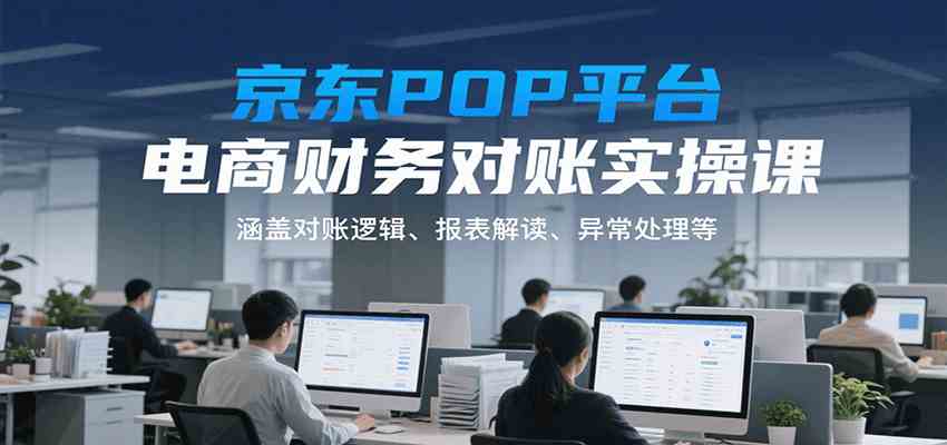 京东POP平台电商财务对账实操课，涵盖对账逻辑、报表解读、异常处理等-皓哥创业笔记