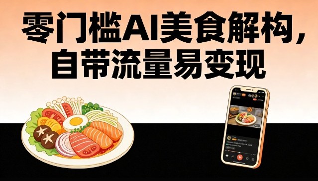 零门槛AI美食解构，自带流量易变现-皓哥创业笔记