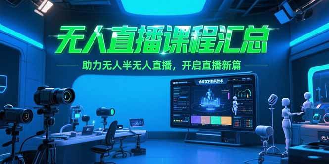 （15218期）无人直播课程汇总，含非实时防风技术，助力无人半无人直播，开启直播新篇-皓哥创业笔记