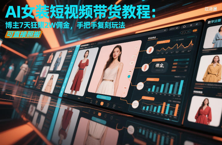 AI女装短视频带货教程：博主7天狂賺2W佣金，手把手复刻玩法，可直接照搬-皓哥创业笔记