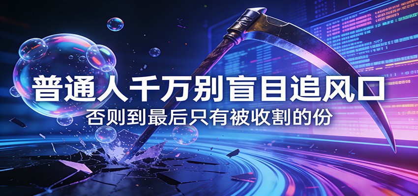 付费文章《通人千万别盲目追风口》否则到最后只有被收割的份-皓哥创业笔记