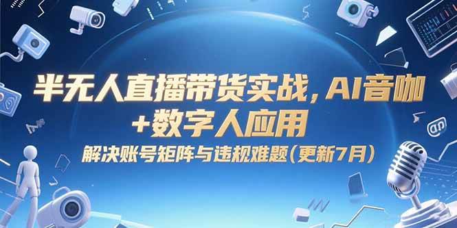 （15280期）半无人直播带货实战，AI音咖+数字人应用 解决账号矩阵与违规难题(更新7月)-皓哥创业笔记