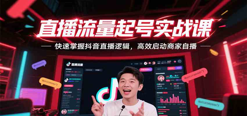 直播流量起号实战课，快速掌握抖音直播逻辑，高效启动商家自播-皓哥创业笔记