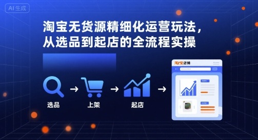 淘宝无货源精细化运营玩法，从选品到起店的全流程实操-皓哥创业笔记