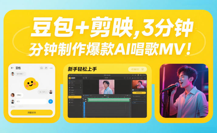 豆包+剪映，3分钟制作爆款AI唱歌MV，新手轻松上手-皓哥创业笔记